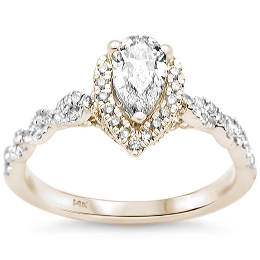 SPECIAL! .78ct G SI 14K Yellow Gold Pear Shape Diamond Engagement Ring