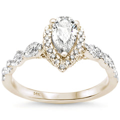 SPECIAL! .78ct G SI 14K Yellow Gold Pear Shape Diamond Engagement Ring