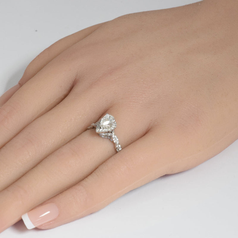 SPECIAL! .91ct G SI Center .50ct 14K White Gold Pear Shape Diamond Engagement Ring