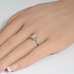 SPECIAL! 1.00ct I-SI2 GIA CERT 14K White Gold Emerald Cut Diamond Engagement Ring