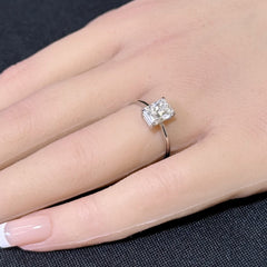 SPECIAL! 1.26ct G SI 14K White Gold Radiant Cut Diamond Solitaire Ring Band  Size 7