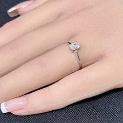 SPECIAL! .50ct G SI 14K White Gold Radiant Cut Diamond Solitaire Ring Band  Size 6.5