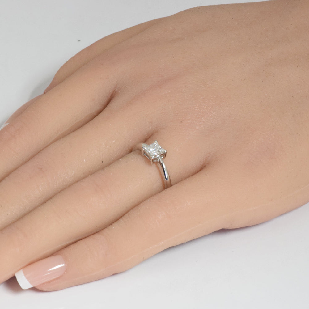 SPECIAL!.50ct G SI 14K White Gold Princess Cut Diamond Solitaire Engagement Ring Size 7
