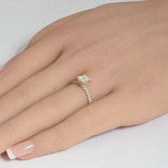 SPECIAL! .96ct G SI 14K Yellow Gold Princess Cut Diamond Engagement Ring Size 6.5