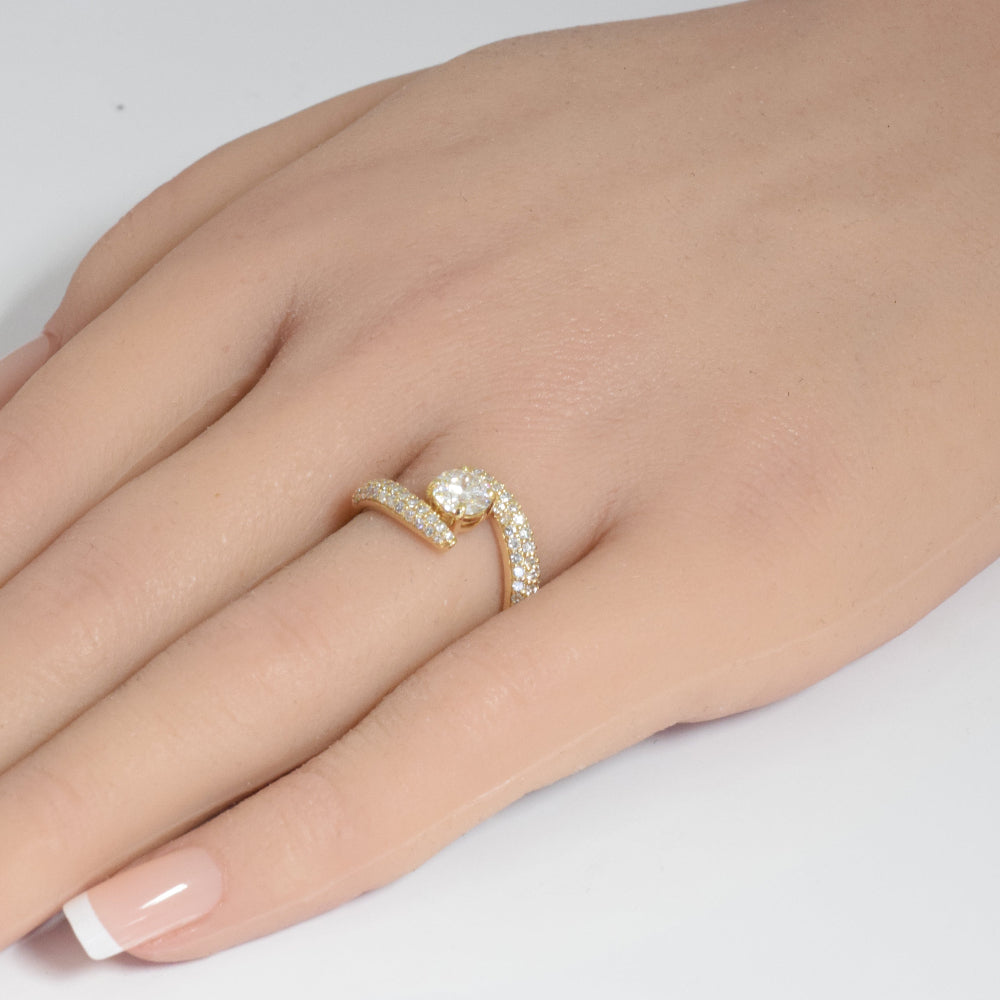 SPECIAL!1.28ct G SI 14K Yellow Gold Modern Round Diamond Engagement Solitaire Ring Size 6.5