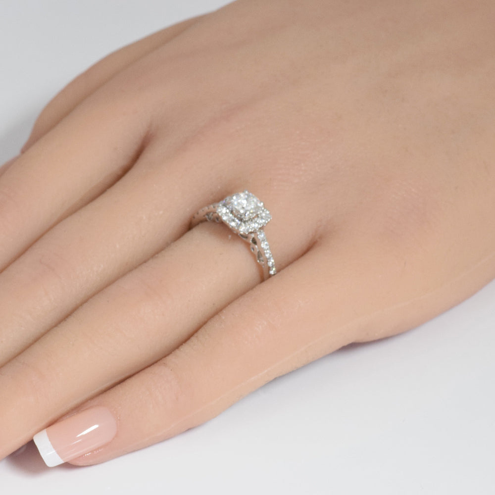 SPECIAL! 1.00ct G SI 14K White Gold Round Diamond Engagement Ring Size 6.5