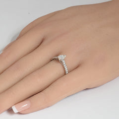 SPECIAL!.71ct G SI 14K White Gold Pear Shape Diamond Engagement Ring Size 6.5