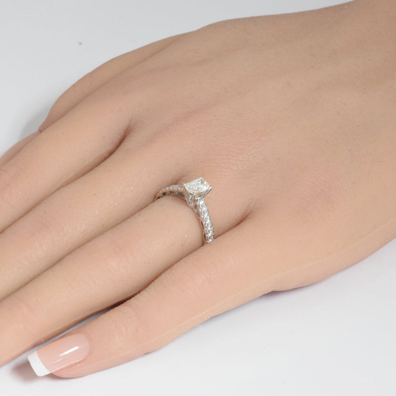 SPECIAL!.71ct G SI 14K White Gold Diamond Radiant Cut Engagement Ring Size 6.5