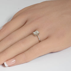 SPECIAL!.90ct G SI 14K White Gold Emerald Cut Diamond Solitaire Engagement Ring Size 6.5