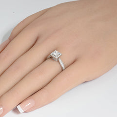 SPECIAL!.95ct G SI 14K White Gold Diamond Princess Cut Engagement Ring Size 6.5
