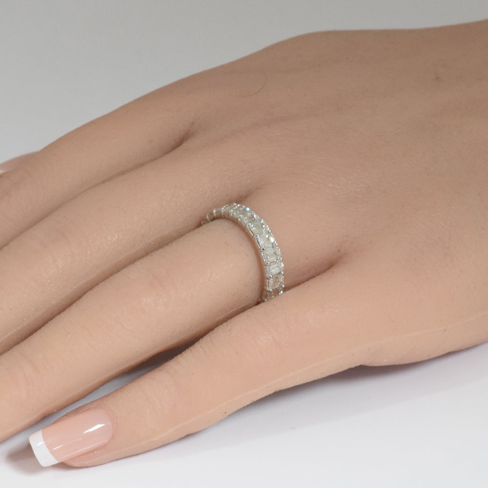 SPECIAL!5.52ct G SI 14K White Gold Radiant Cut Diamond Eternity Band Ring Size 6
