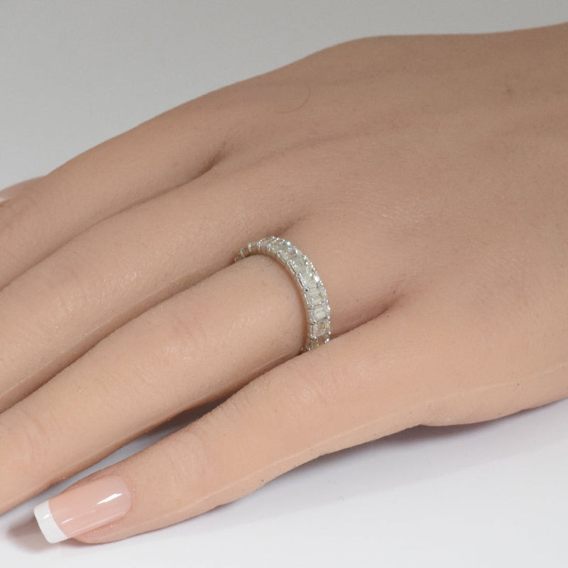 SPECIAL!5.52ct G SI 14K White Gold Radiant Cut Diamond Eternity Band Ring Size 6