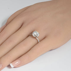 SPECIAL!1.61ct G SI 14K White Gold Diamond Round Shape Engagement Ring Size 6.5