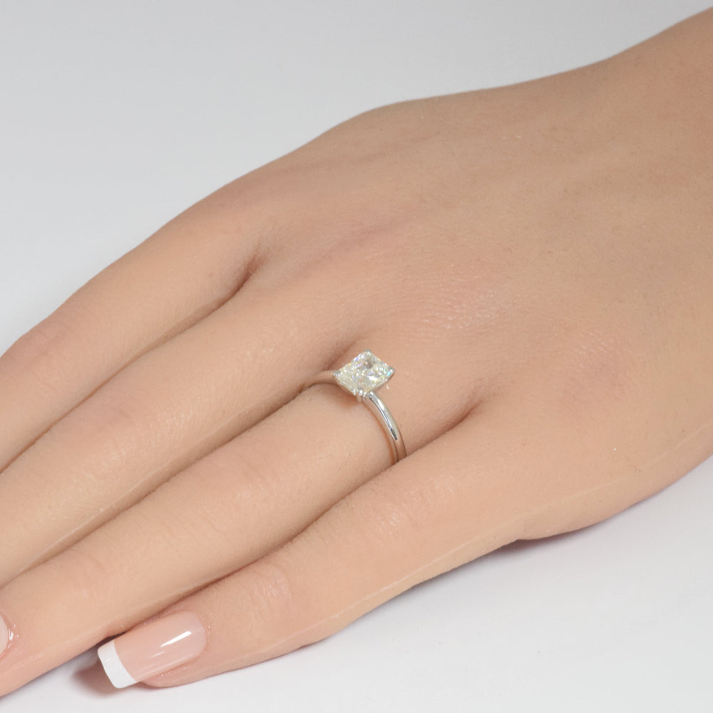SPECIAL! 1.01ct 14K White Gold Radiant Cut Diamond Solitaire Ladies Ring Size 7
