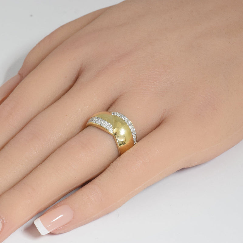 SPECIAL!.33ct G SI 14K Yellow Gold Diamond Dome Ring Size 6.5