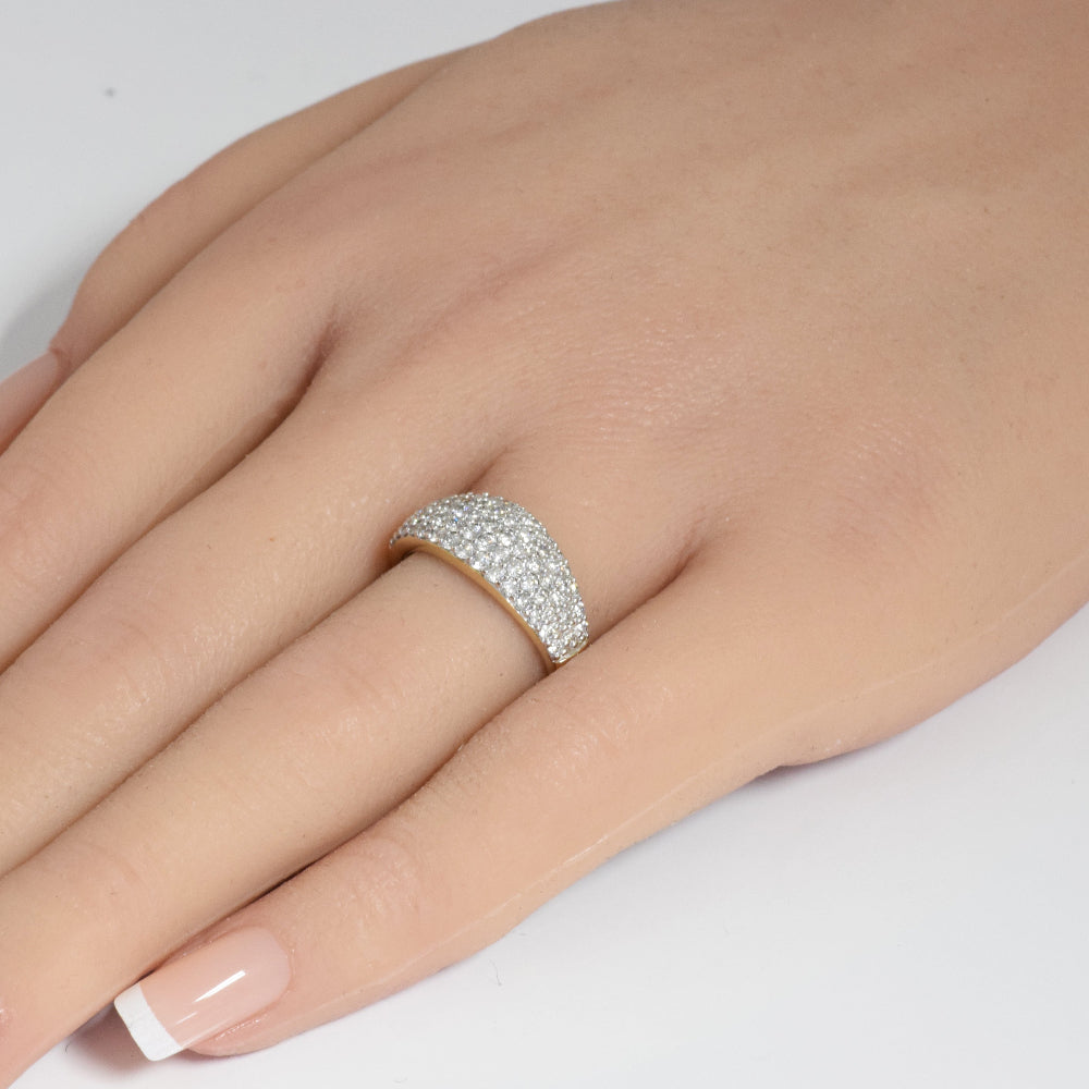 SPECIAL!1.00ct G SI 14K Yellow Gold Diamond Dome Band Ring Size 6.5