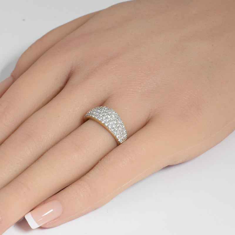 SPECIAL!1.00ct G SI 14K Yellow Gold Diamond Dome Band Ring Size 6.5