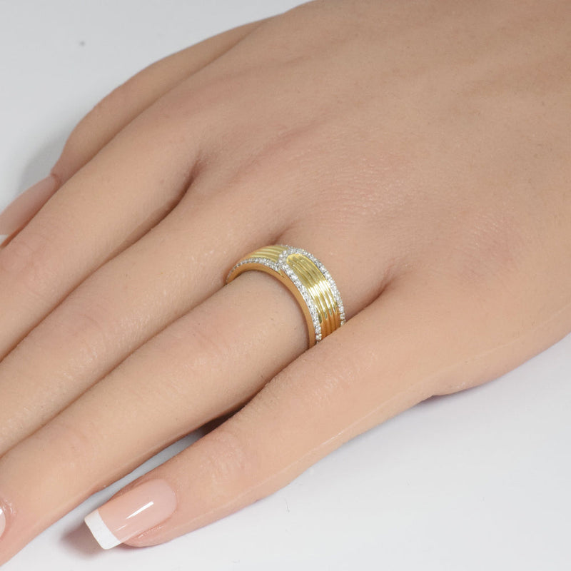 SPECIAL!.33ct G SI 14K Yellow Gold Trendy Style Womens Diamond Ring Size 6.5