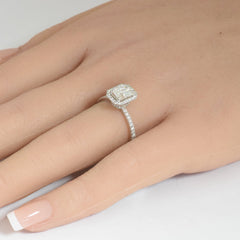 SPECIAL!1.11ct G SI 14K White Gold Radiant Cut Diamond Engagement Ring Size 6.5