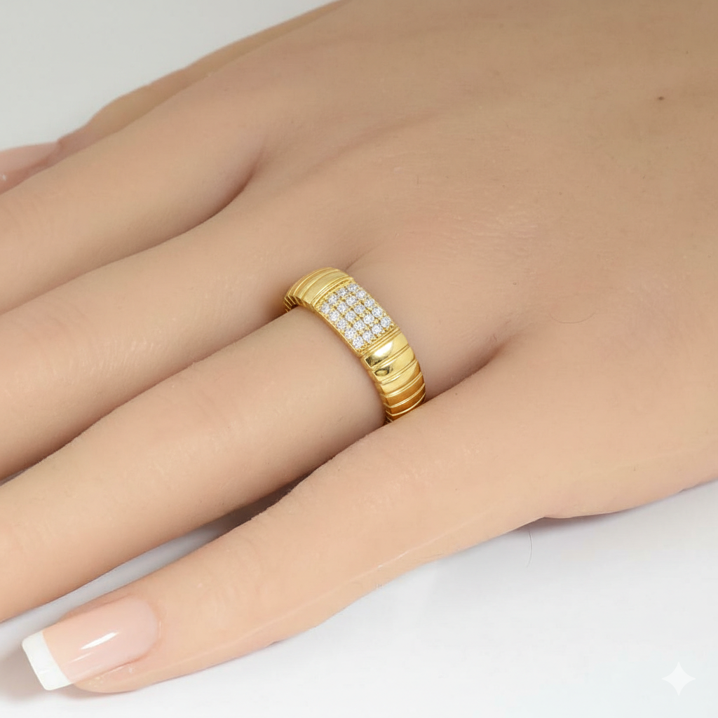 SPECIAL! .18ct G SI 14kt Yellow Gold Round Diamond Band Ring Size 6.5