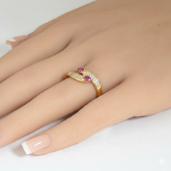 SPECIAL! .73ct G SI 14kt Yellow Gold Diamond & Pink Sapphire Gemstone Wrap Ring Size 6.5