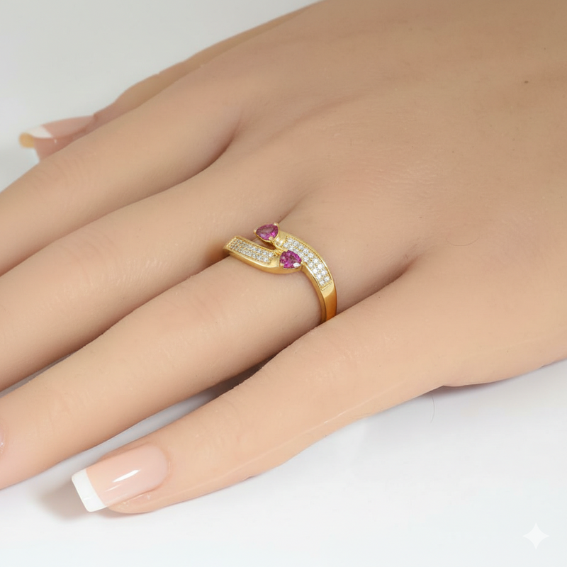 SPECIAL! .73ct G SI 14kt Yellow Gold Diamond & Pink Sapphire Gemstone Wrap Ring Size 6.5