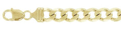 CLOSEOUT 20% OFF!  350-15.5MM Yellow Gold Plated Flat Curb Chain Made in Italy Available in 9"- 30" inches