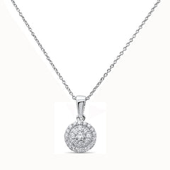 DIAMOND CLOSEOUT!  .31ct G SI 14kt White Gold Round Diamond Pendant 18" Long