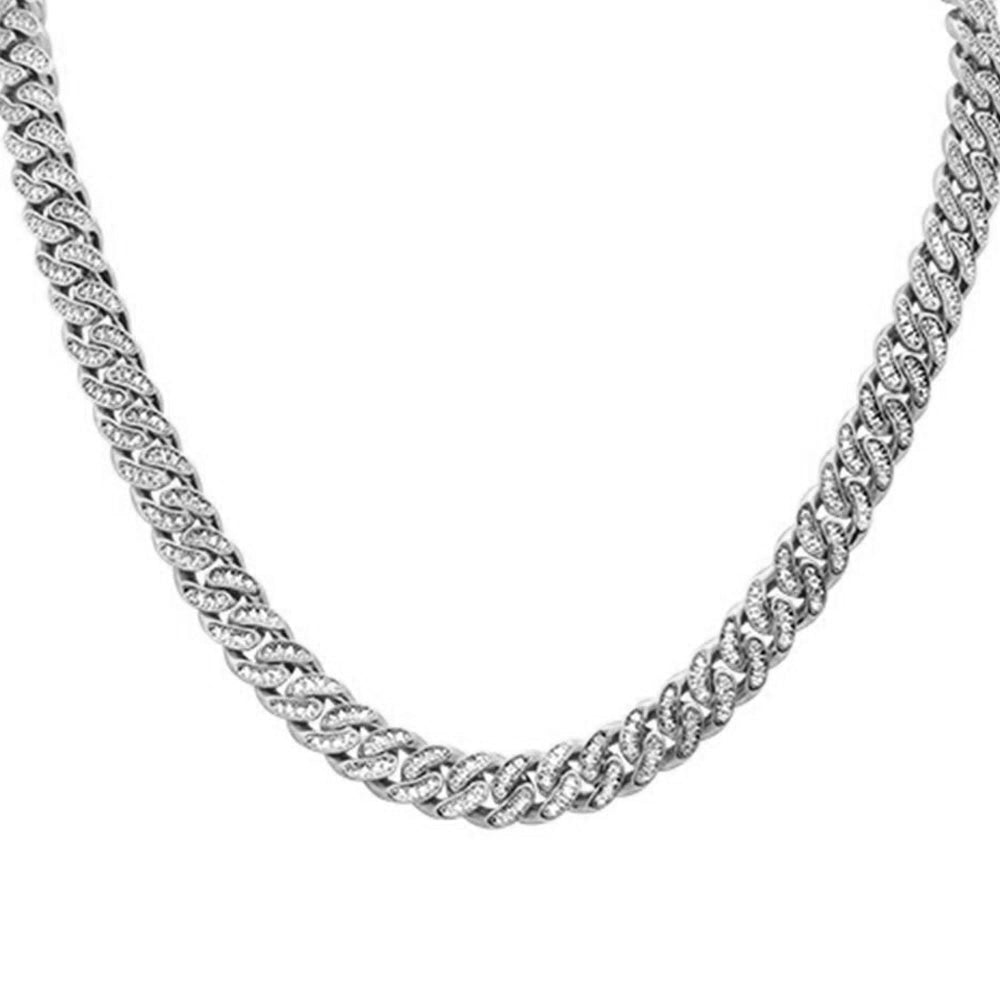 SPECIAL!  4mm 2.25ct G SI 14k White Gold Round Diamond Cuban Necklace 22"