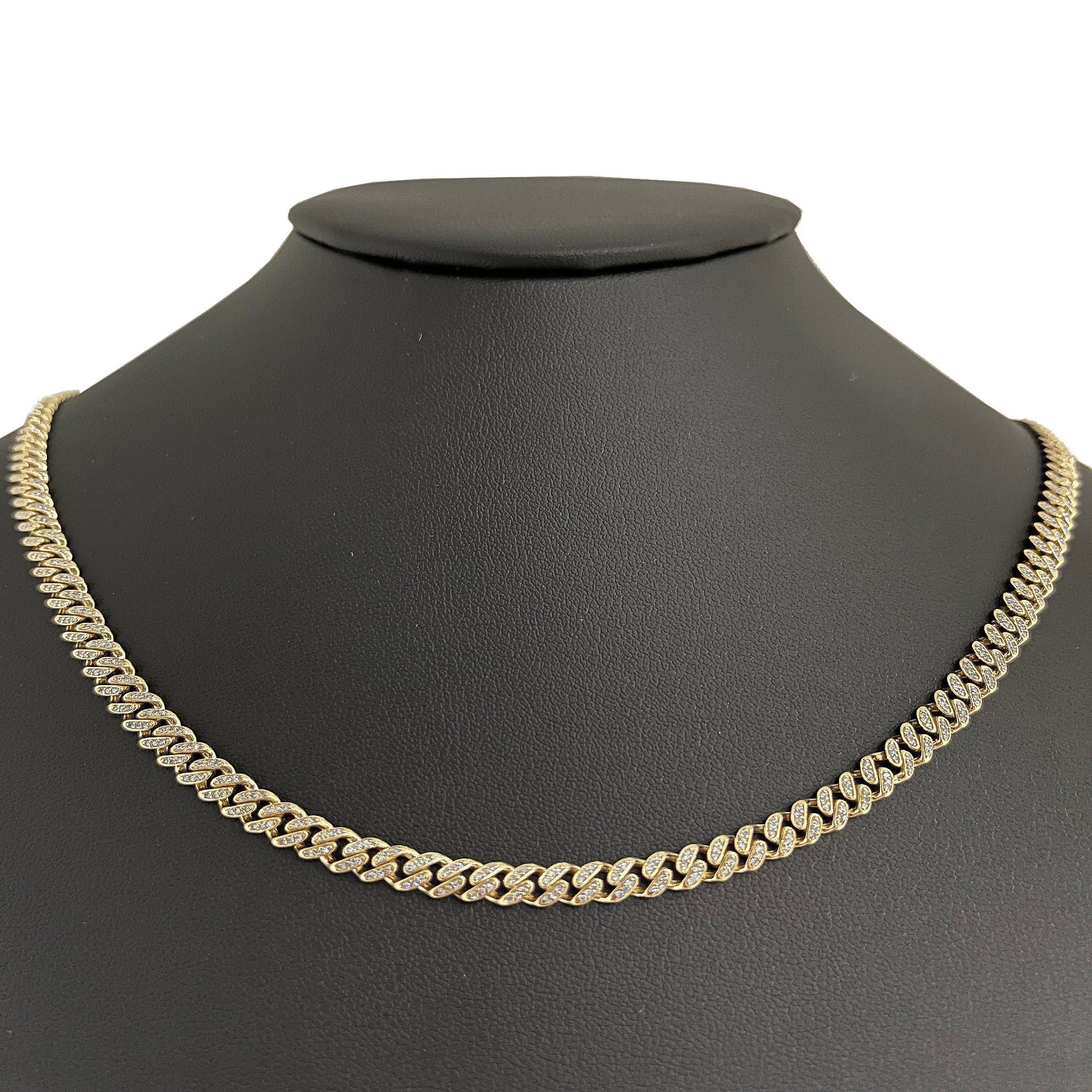 SPECIAL! 5mm 1.26ct G SI 14k Yellow Gold Round Diamond Cuban Necklace 16"