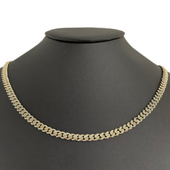 SPECIAL! 5mm 1.26ct G SI 14k Yellow Gold Round Diamond Cuban Necklace 16"