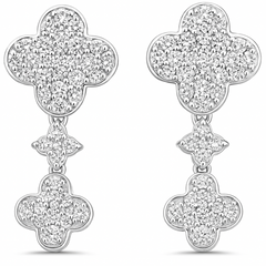SPECIAL!.51ct G SI 14K White Gold Diamond Clover Drop Earrings