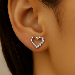 SPECIAL! .22ct G SI 14K White Gold Heart Shaped Diamond Earrings