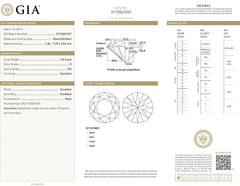 1.52CT H SI2 Loose Round Brilliant Cut Natural Diamond GIA CERTIFIED
