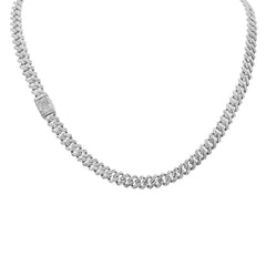 SPECIAL! 11MM 11.41ct G SI 14K White Gold Diamond Square Cuban Necklace 22"