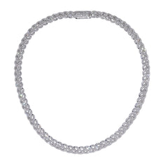 SPECIAL!7mm 8.36ct G SI 14K White Gold Diamond Round Cuban Style Choker Necklace 16" Long