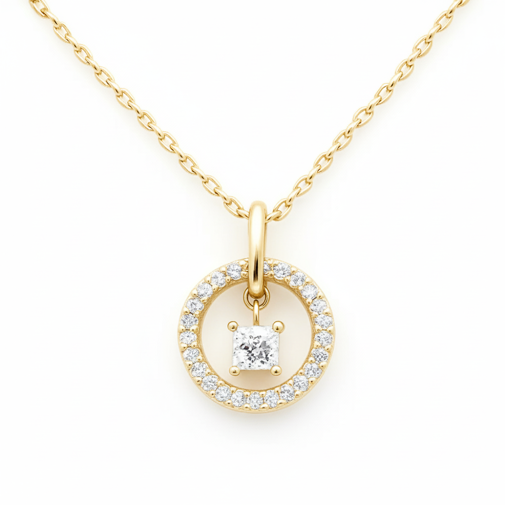 SPECIAL! .23ct G SI 14K Yellow Gold Diamond Solitaire Pendant 18" Long