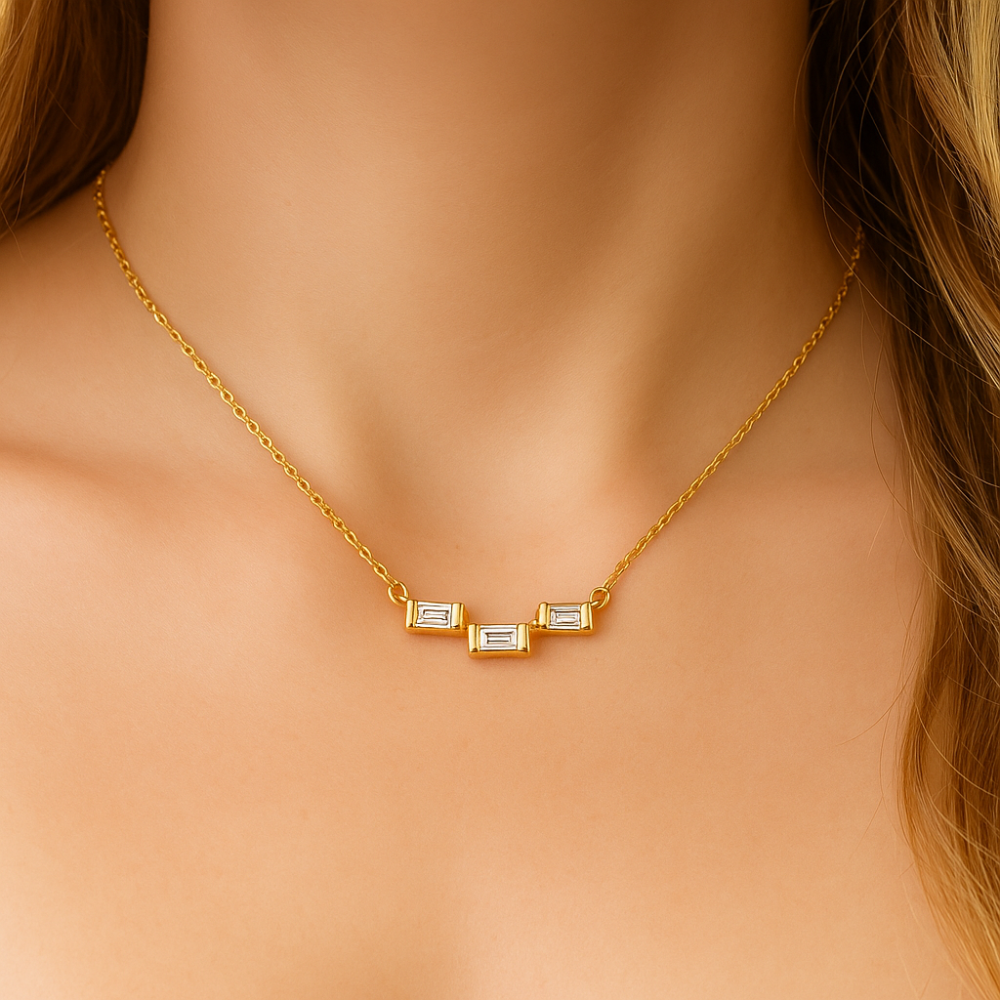 SPECIAL!.21ct G SI 14K Yellow Gold Diamond Baguette Pendant Size 6.5