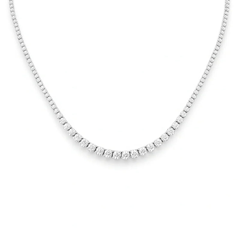 SPECIAL! 2.99ct G SI 14K White Gold Diamond Riviera Necklace 16" Long