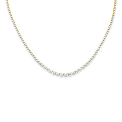 SPECIAL! 2.99ct G SI 14K Yellow Gold Diamond Tennis Riviera Necklace 16" Long