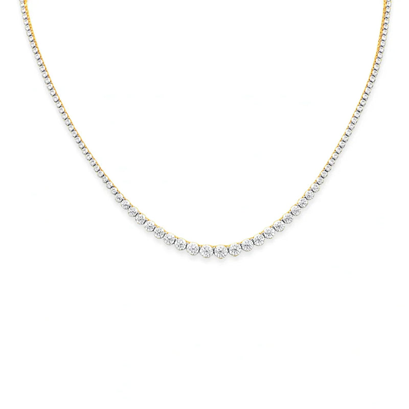 SPECIAL! 4.03ct G SI 14K Yellow Gold Diamond Riviera Necklace 16" Long