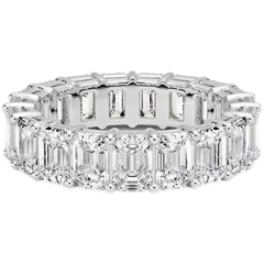 SPECIAL! 5.68ct G SI 14K White Gold Emerald Cut Diamond Eternity Ring Size 7