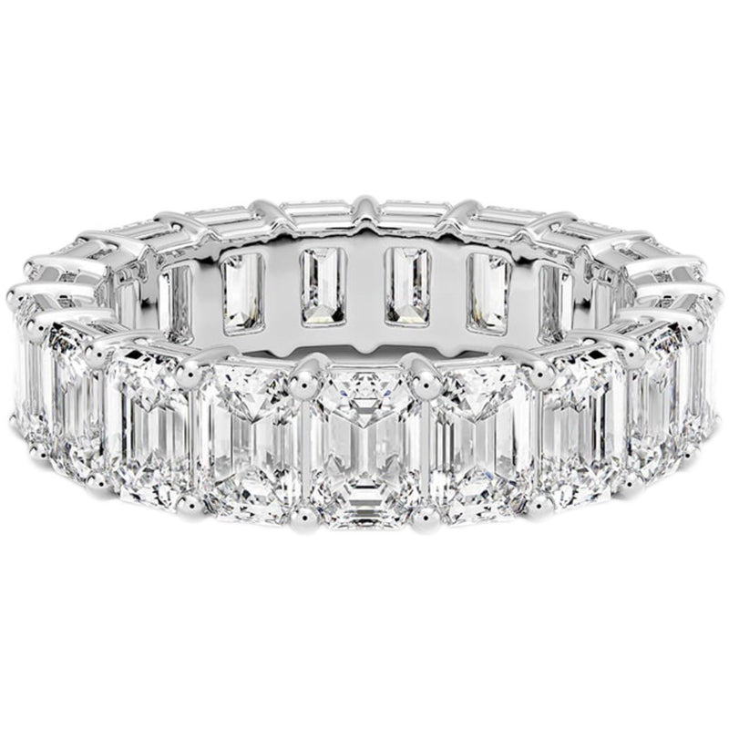 SPECIAL! 5.68ct G SI 14K White Gold Emerald Cut Diamond Eternity Ring Size 7