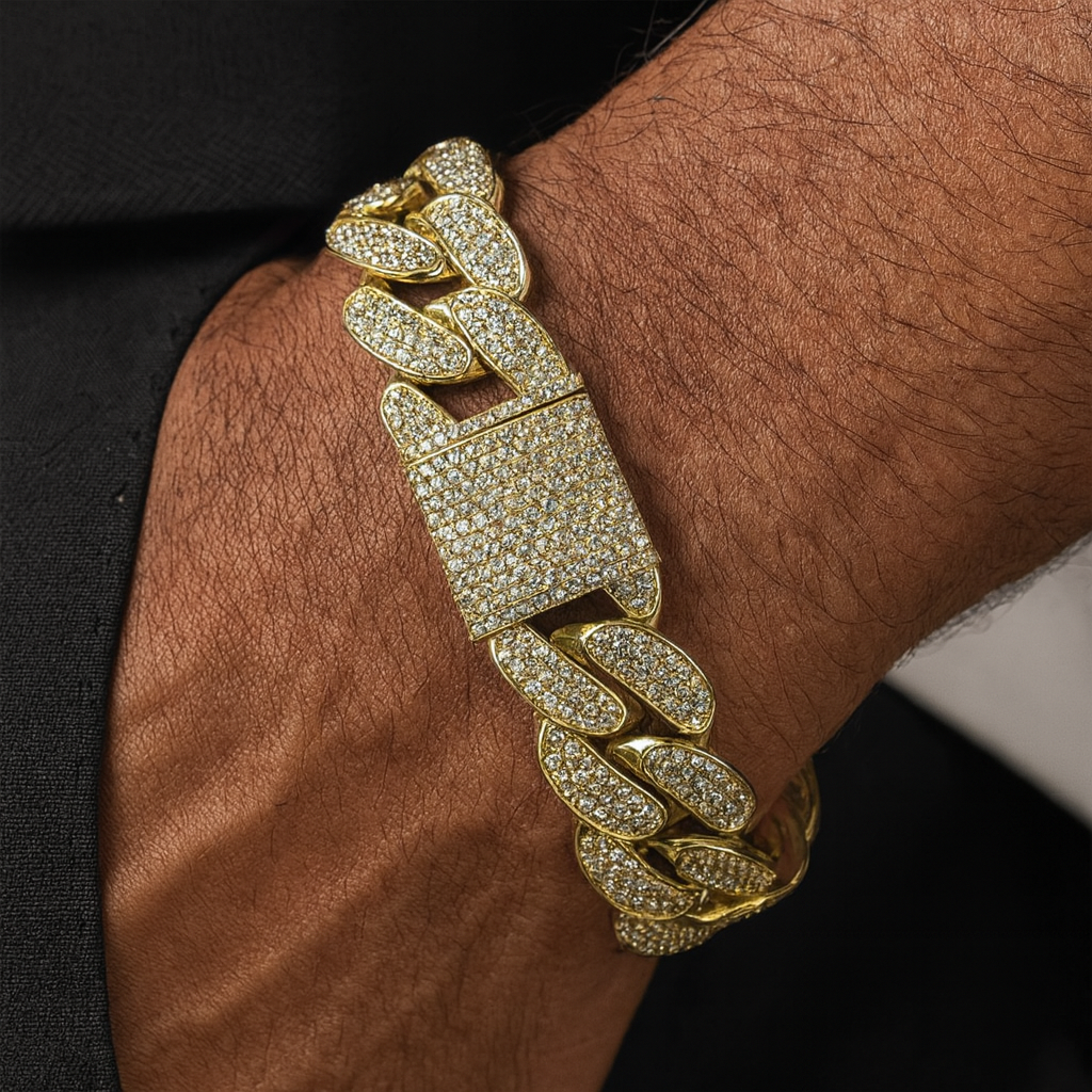 DIAMOND CLOSEOUT! 18mm 13.04ct G SI 14K Yellow Gold Diamond Cuban Link Bracelet 8.5"