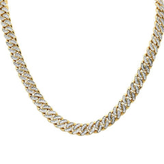 DIAMOND CLOSEOUT!   7mm 5.99ct G SI 14K Yellow Gold Diamond Iced out Micro Pave Round Miami Cuban Necklace 22"