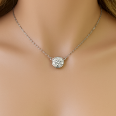 SPECIAL!.40ct G SI 14K White Gold Round Diamond Bezel Pendant 18" Long