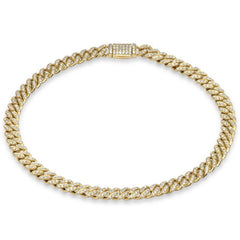 SPECIAL! 6MM .86ct G SI 14K Yellow Gold Diamond Round Cuban Bracelet 8"