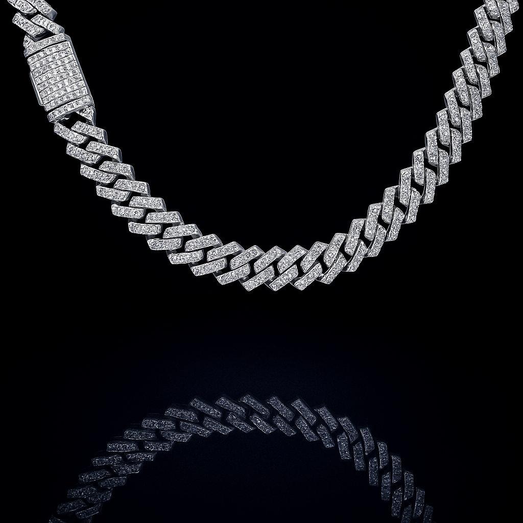 SPECIAL! 5MM 4.28ct G SI 14KT White Gold Diamond Square Cuban Necklace 18"