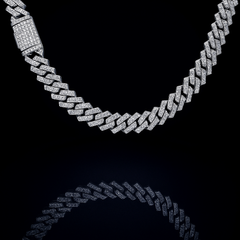 SPECIAL! 5MM 4.28ct G SI 14KT White Gold Diamond Square Cuban Necklace 18"