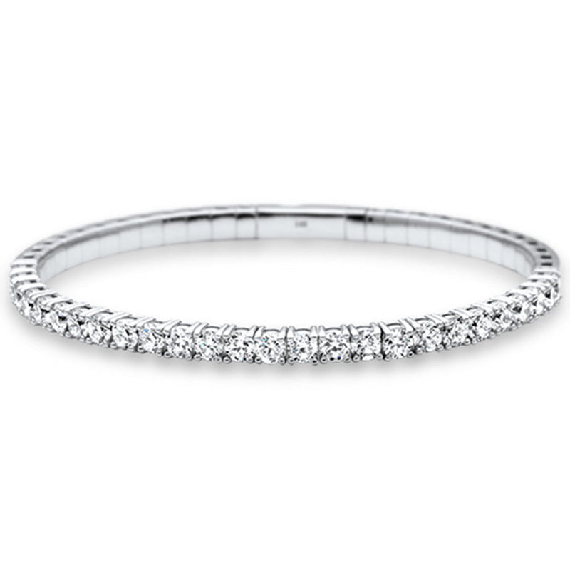 SPECIAL! 2.68ct 14K White Gold Round Diamond Flexible Bangle Bracelet